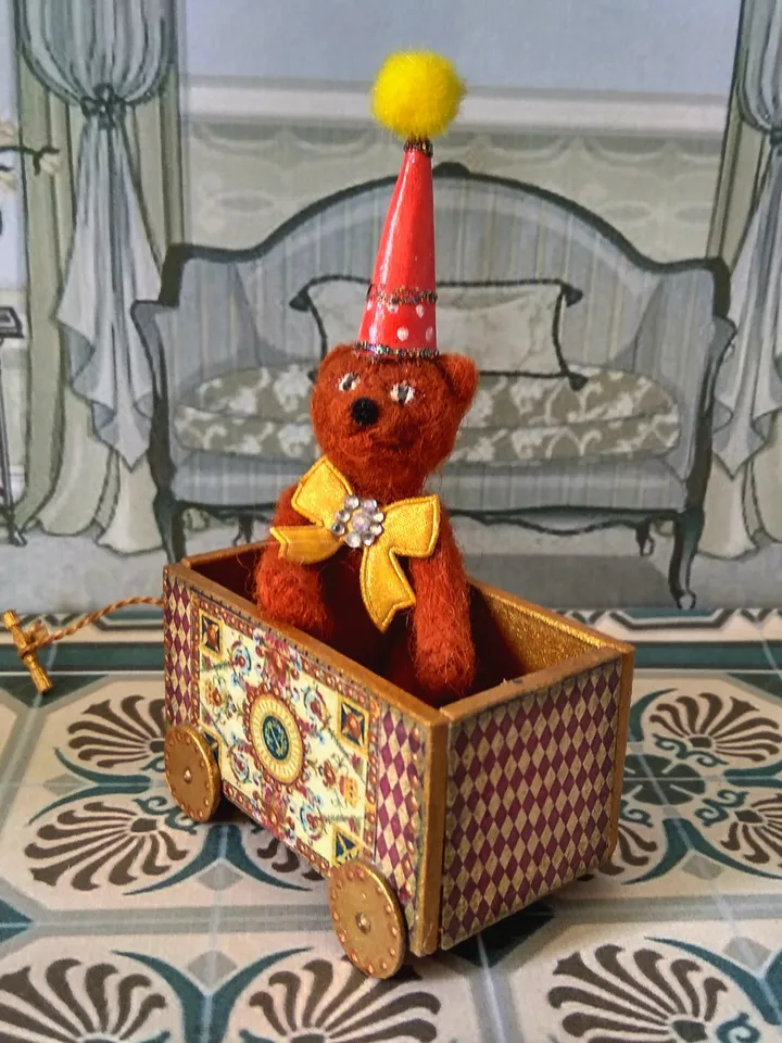 Trolley for dollhouse. Doll toy.1:12 scale.