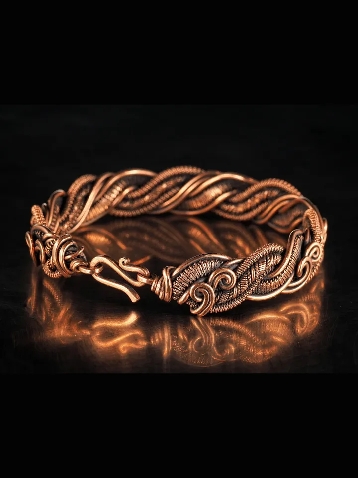 Wire wrapped copper bracelet for woman Antique style copper jewelry WireWrapArt