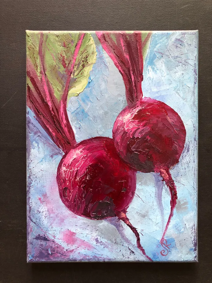 Kitchen Still life Painting Vegetables Paintings Original Oil Beets Paintings Carrots Painting