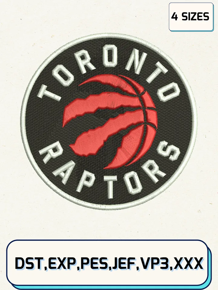 Toronto Raptors Embroidery Design Files,NBA Logos Embroidery Designs,Machine Embroidery Files,4 Sizes