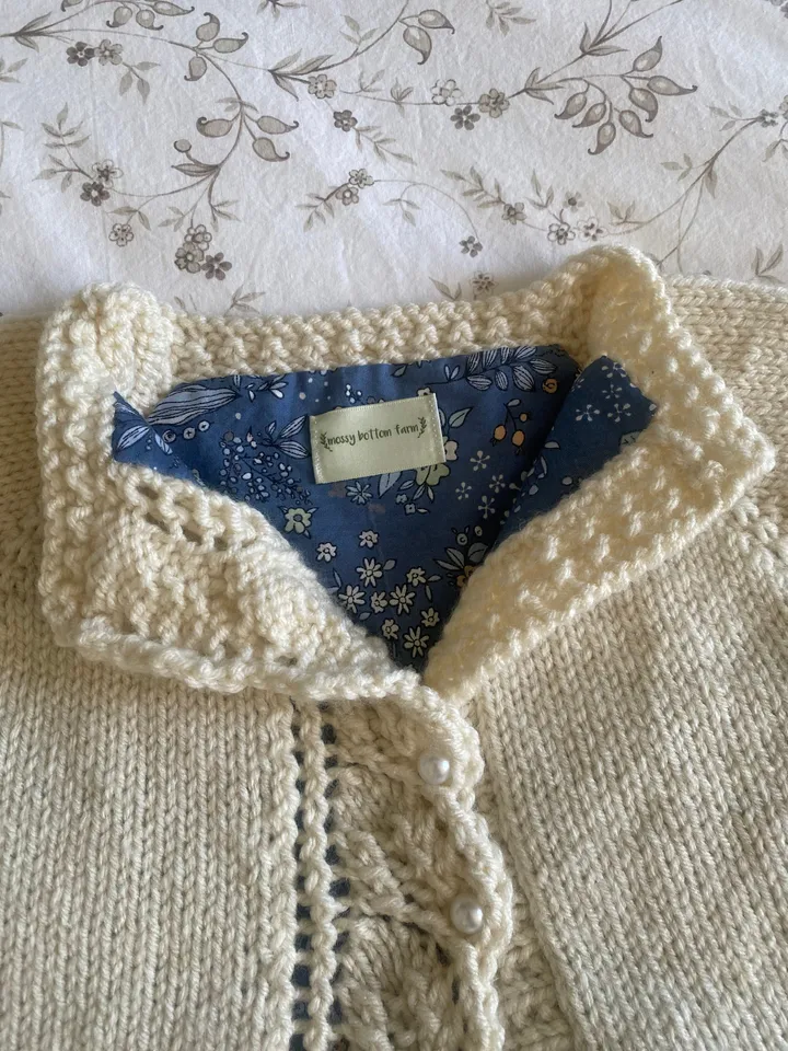 Lined Knit Baby Jacket, Baby Sweater, Handknit ONLY ONE AVAILABLE - Beautiful Gift!