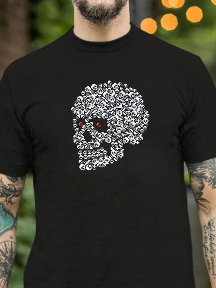 Halloween skulls cross stitch pattern download PDF Gothic ornament cross stitch chart, Horror Halloween pattern, Skull embroidery PDF #H51