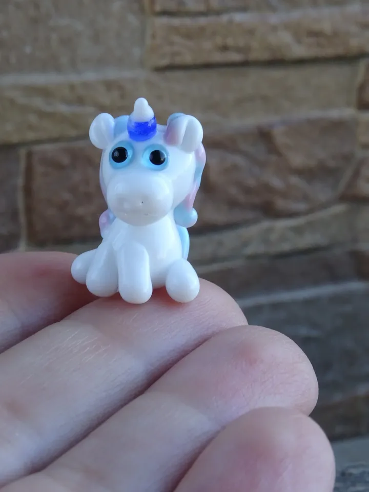 Tiny unicorn miniature, glass unicorn figurine, unicorn sculpture , unicorn totem or unicorn bead