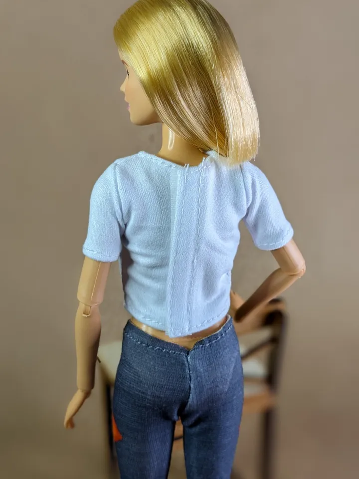 White T-shirt & Gray leggins for 1/6 scale fashion female dolls