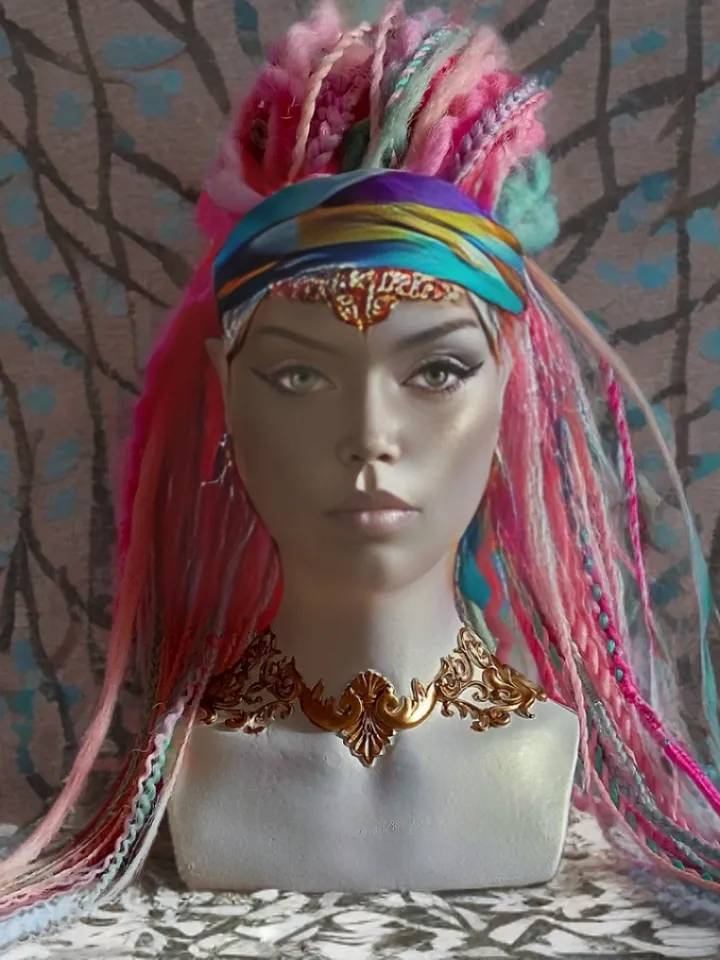 Pink De dreadlocks and braids