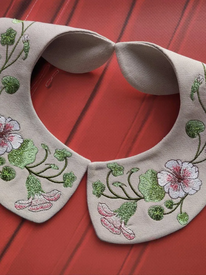 Machine embroidery design collar &quot;Nasturtium&quot;