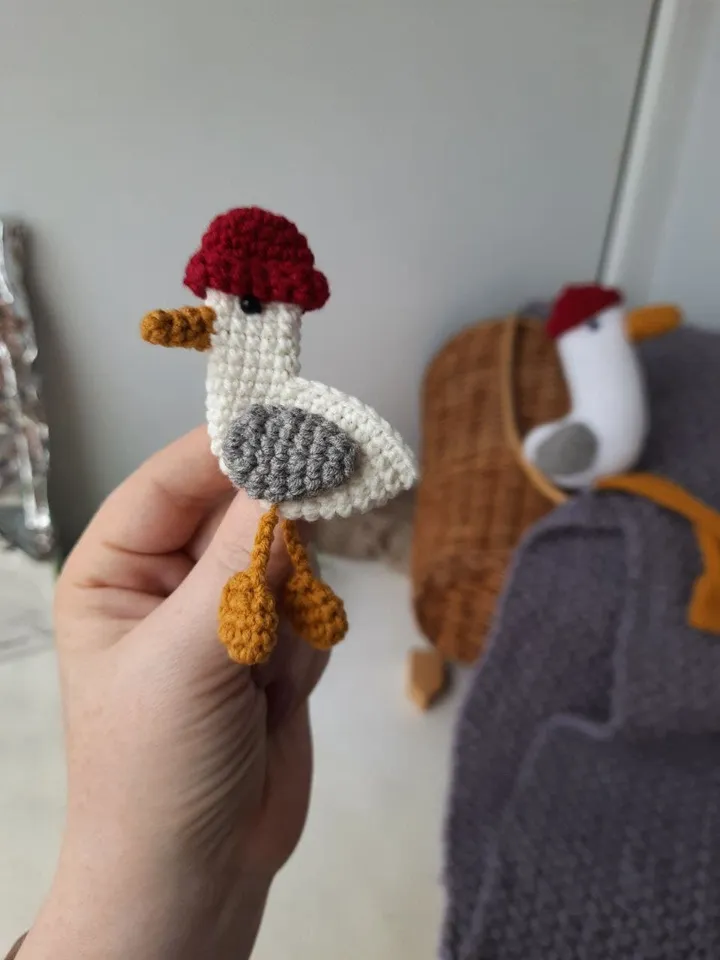 Gift set seagulls - stuffed toy and brooch. Plushe seagull toy. original miniature brooch seagull
