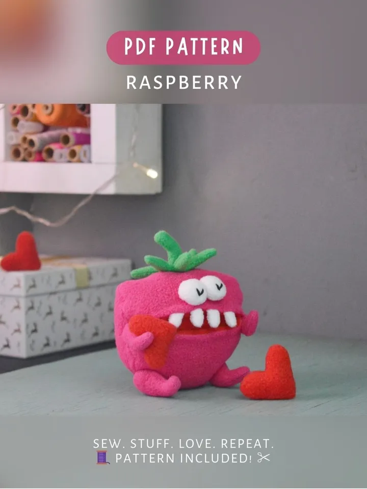 Plush Fleece Toy Pattern – Raspberry Softie PDF Tutorial