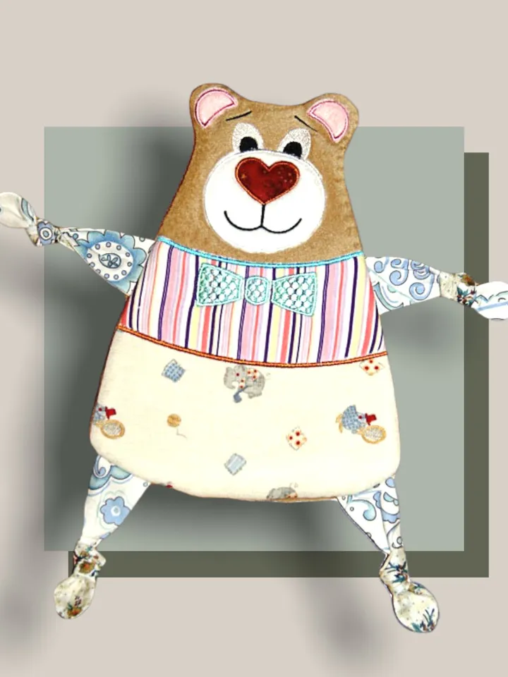 Bear Baby Comforter Toy Machine Embroidery Designs in the hoop project digital embroidery pattern Machine embroidery pattern for babies