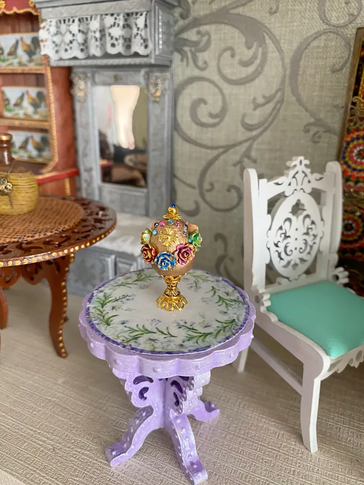 Faberge egg. Easter Egg. Miniature. 1:12.