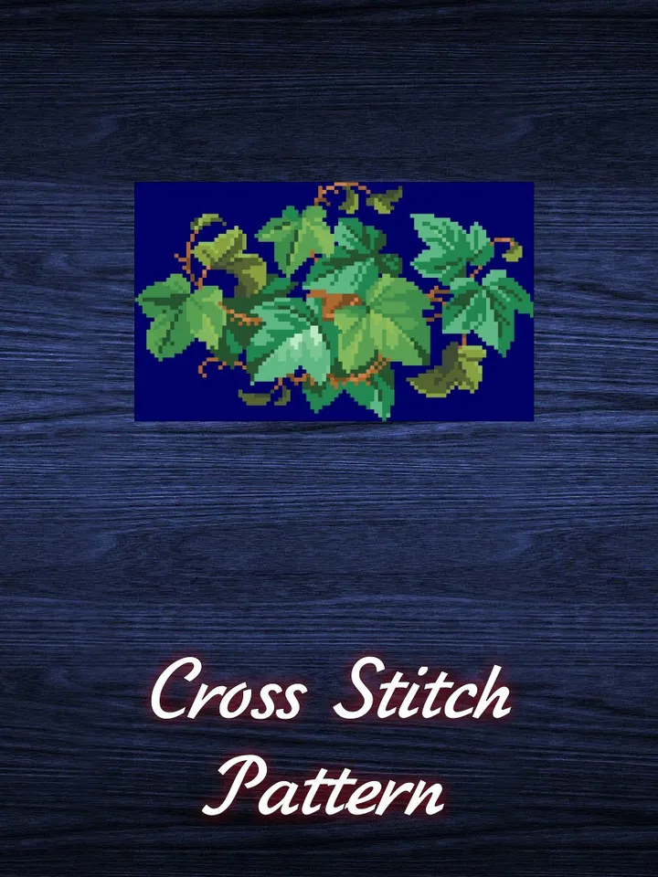 Antique Cross Stitch Pattern Ivy Counted Digital Download PDF