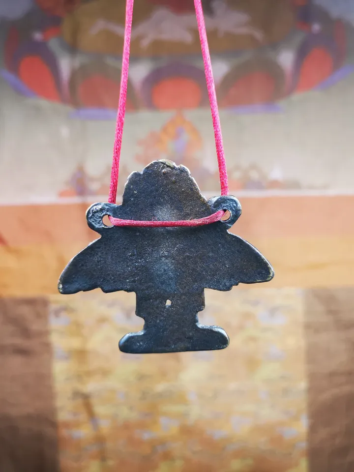Gandhanra Antique Tibetan Buddhist Amulet Pendant - Garuda - The Golden-Winged Bird,Made of Thokcha,100 years Old