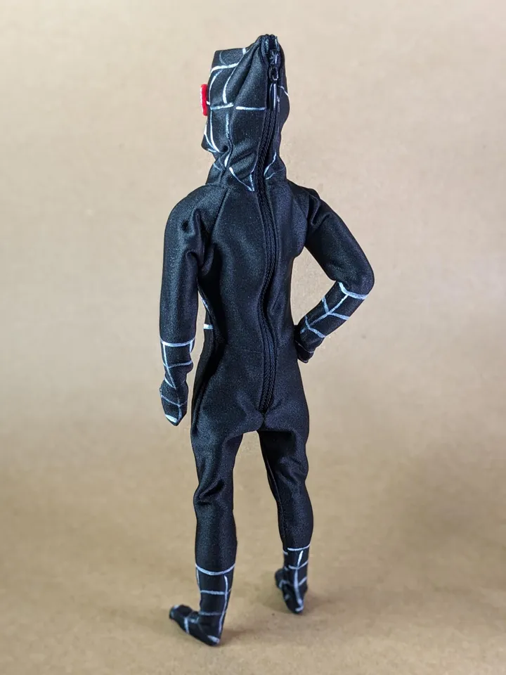 Black cosplay Spider bodysuit for 12-inch fashion male dolls