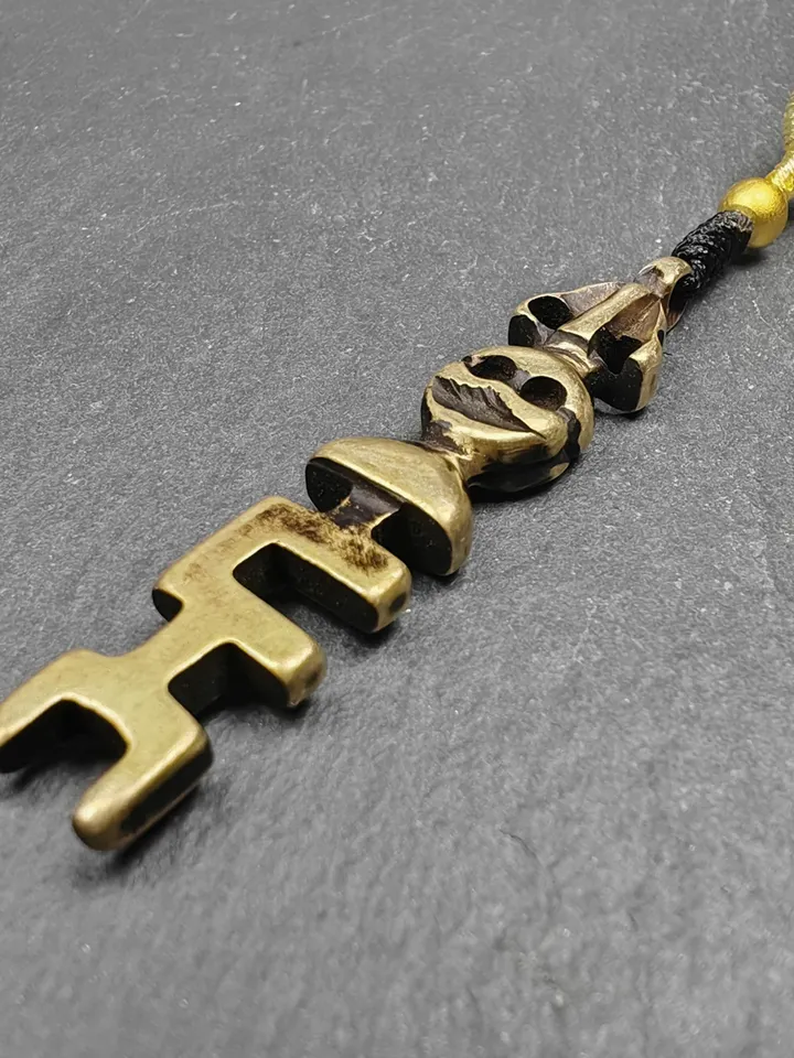 Antique Tibetan Amulet,The Key of Heart Pendant, Gandhanra Handmade Himalayan Style Pendant,Lucky Charm,Made of Lima Brass