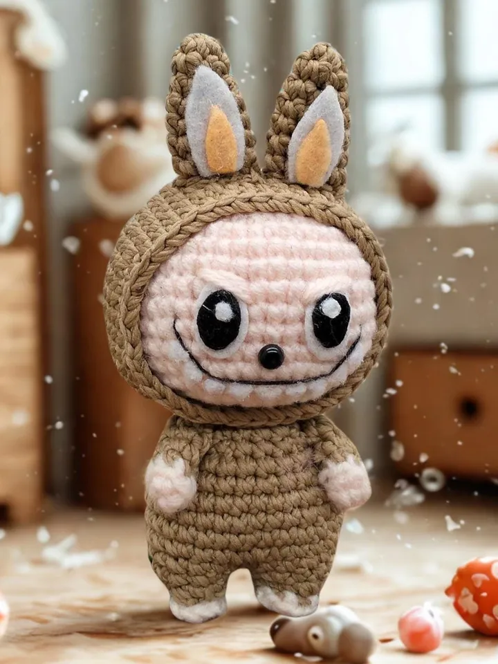 Smiling Bunny CROCHET PATTERN, Labubu Crochet Pattern, Labubu Inspired Amigurumi Plushies, Cute Monster Rabbit Toy, Ugly sweetie Lafufu
