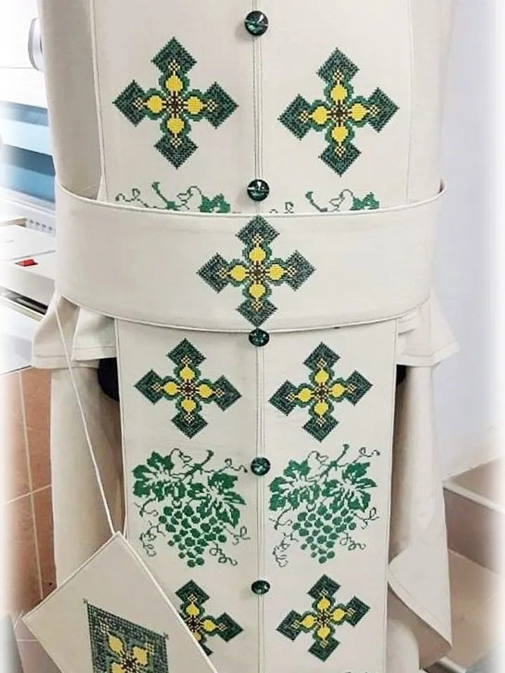 For the vestments, a set of designs for machine embroidery.