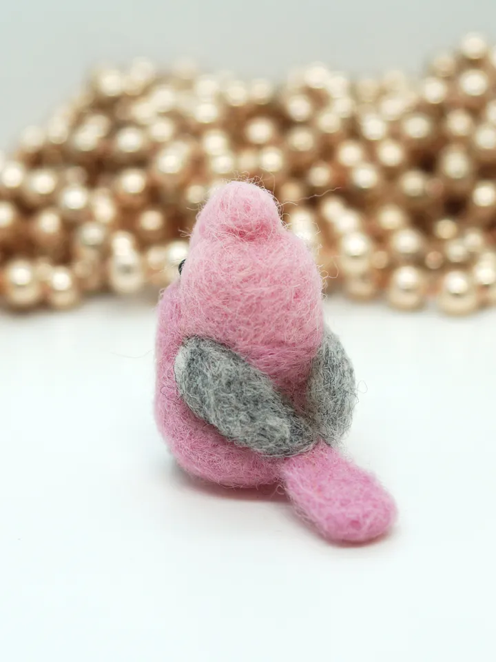 Miniature needle felted galah, cute bird, needle felted cockatoo, pink cockatoo, made to order