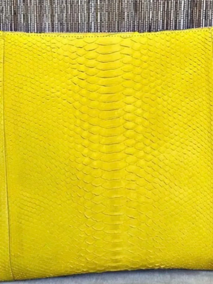 Genuine pyton skin laptop case yellow bag | leather computer purse | exotic leather accesories | gadget designer cases | laptop snake bag