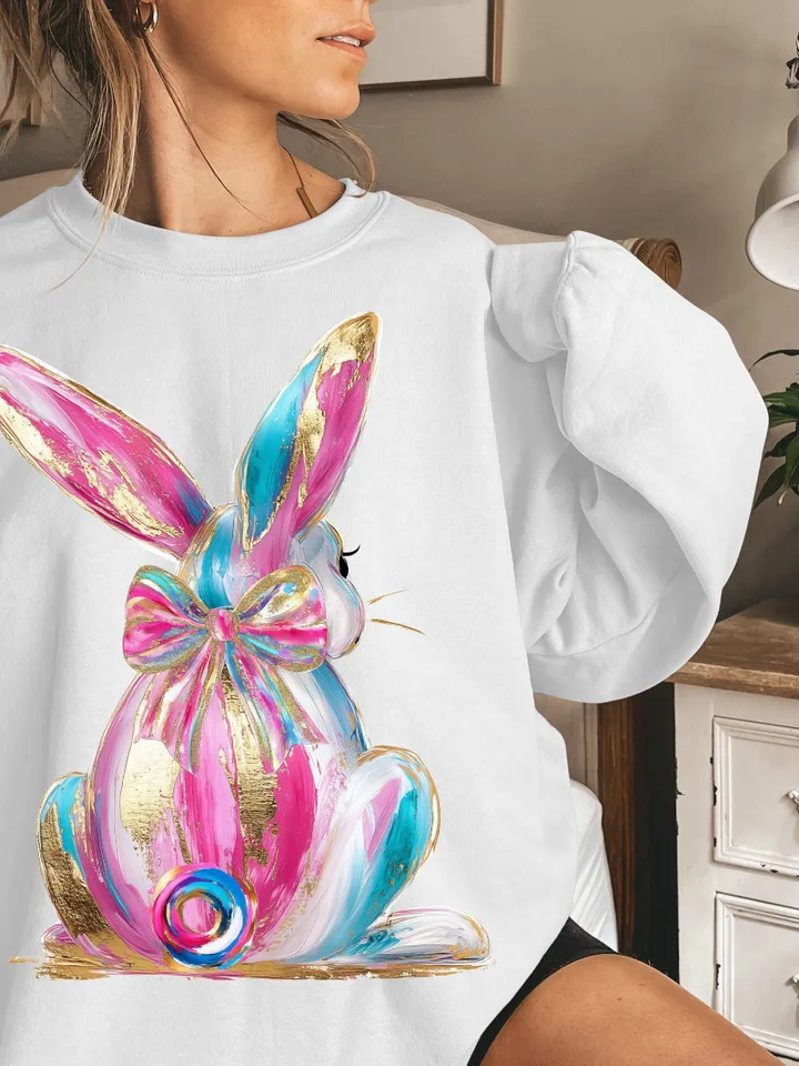 Brushstroke bunny easter png, bunny coquette bow png, pink bunny png, easter png, retro easter png, Png, Girls easter png, preppy easter png