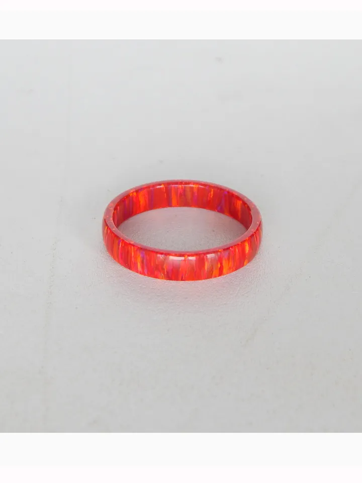 Very beautiful ring of opal. Solid opal band. Solid opal ring. Synthetic opal ring.