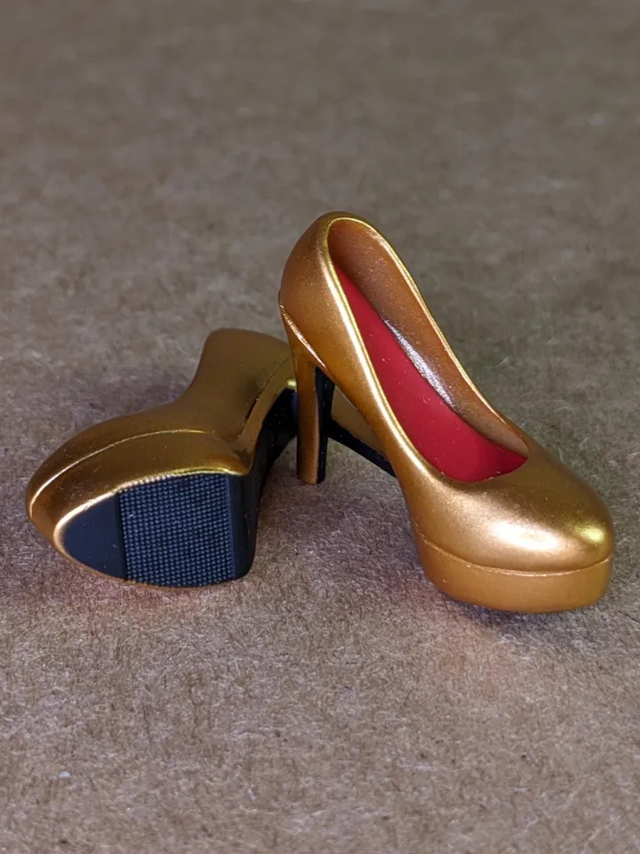 Gold heels shoes for fashion female dolls (Color Infusion, MH)