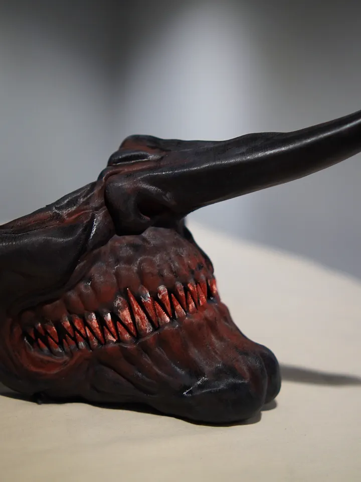 Pinocchio Mask  Long Nose Scary with Teeth Bloody Pinokkio Devil mask