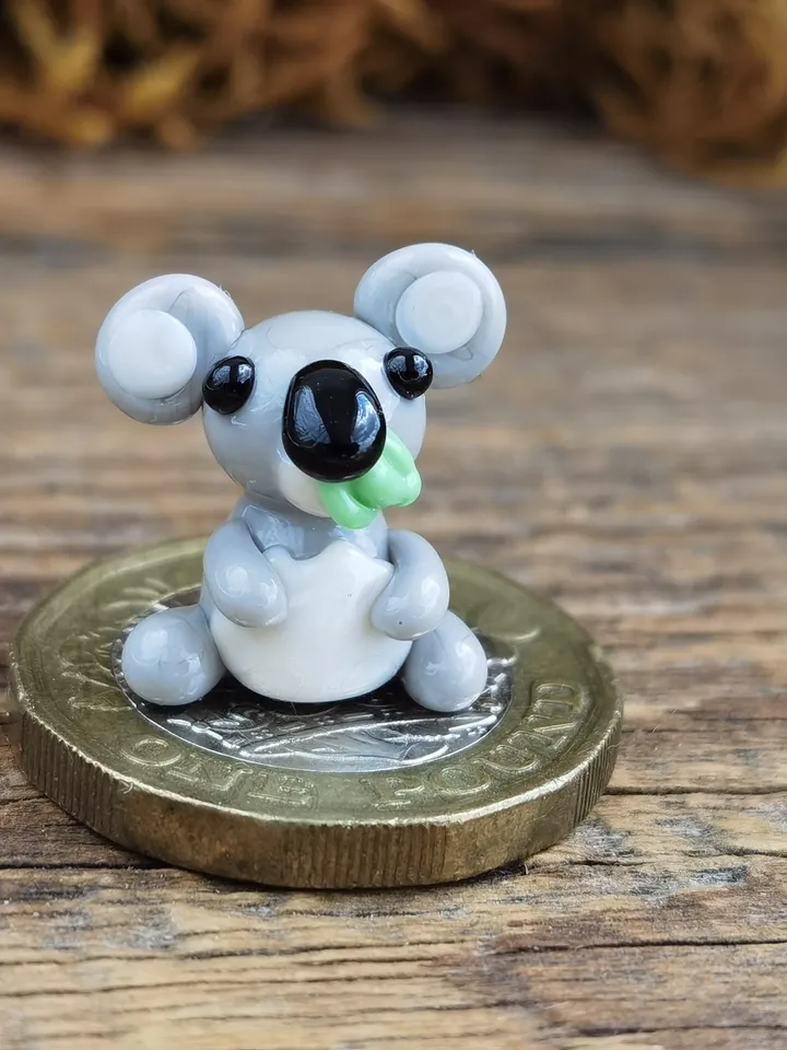 KOALA MINIATURE ANIMALS koala gifts I love you Koala figurine Koala ornament Koala Valentine Glass Koala Zen garden Terrarium figurine