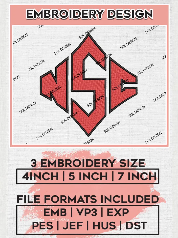 NC State Wolfpack College Football Team Logo embroidery designs, NCAA NC State Wolfpack Logo Machine embroidery designs, NCAA Team Logo embroidery designs, NCAA Game Day Machine embroidery designs, Digital Download