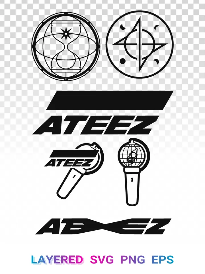 ATEEZ Logo PNG SVG, Kpop ATEEZ Symbol Clipart, Cricut