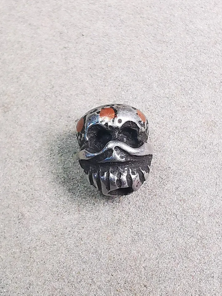 Gandhanra Handmade Tibetan Amulet,Skull Citipati Pendant Bead,Spacer Bead for Mala,Bag Hanging,Prayer Bead Accessories,0.48" × 0.4"