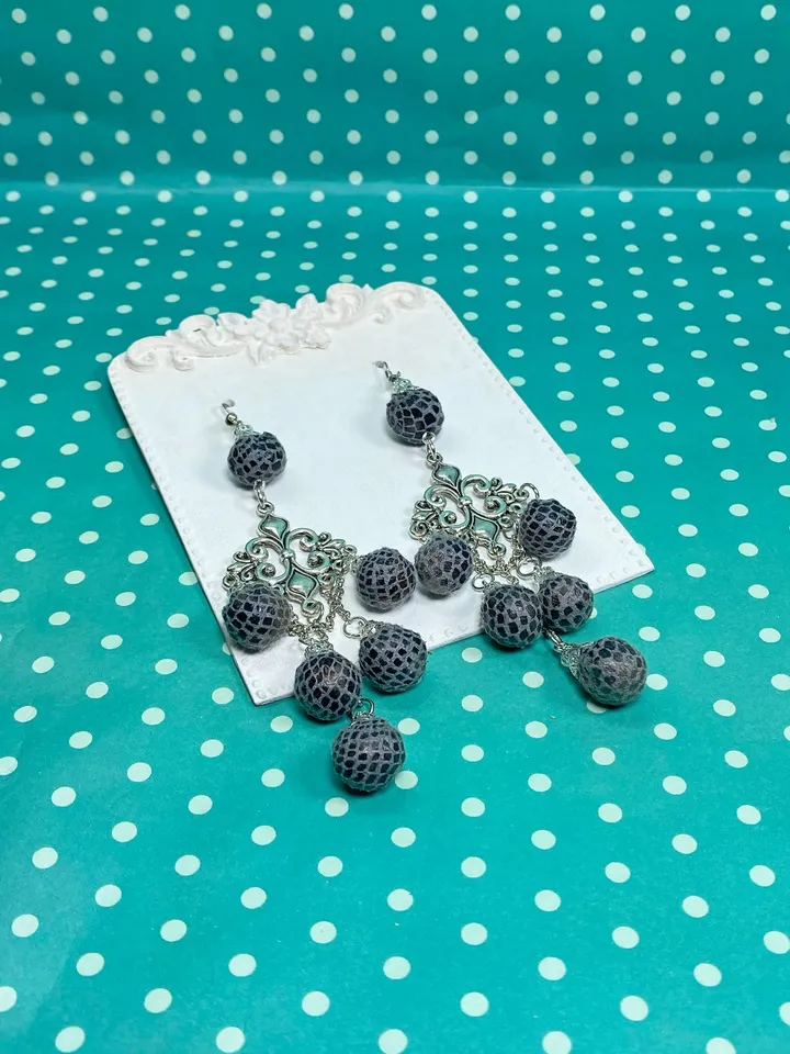 Vintage handmade earrings. Handmade jewelry.