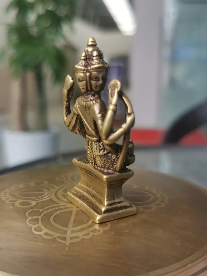Gandhanra Vintage Brahma Statue,Handcarved,Top Collection Figurine Amulet,Zen Home Decor
