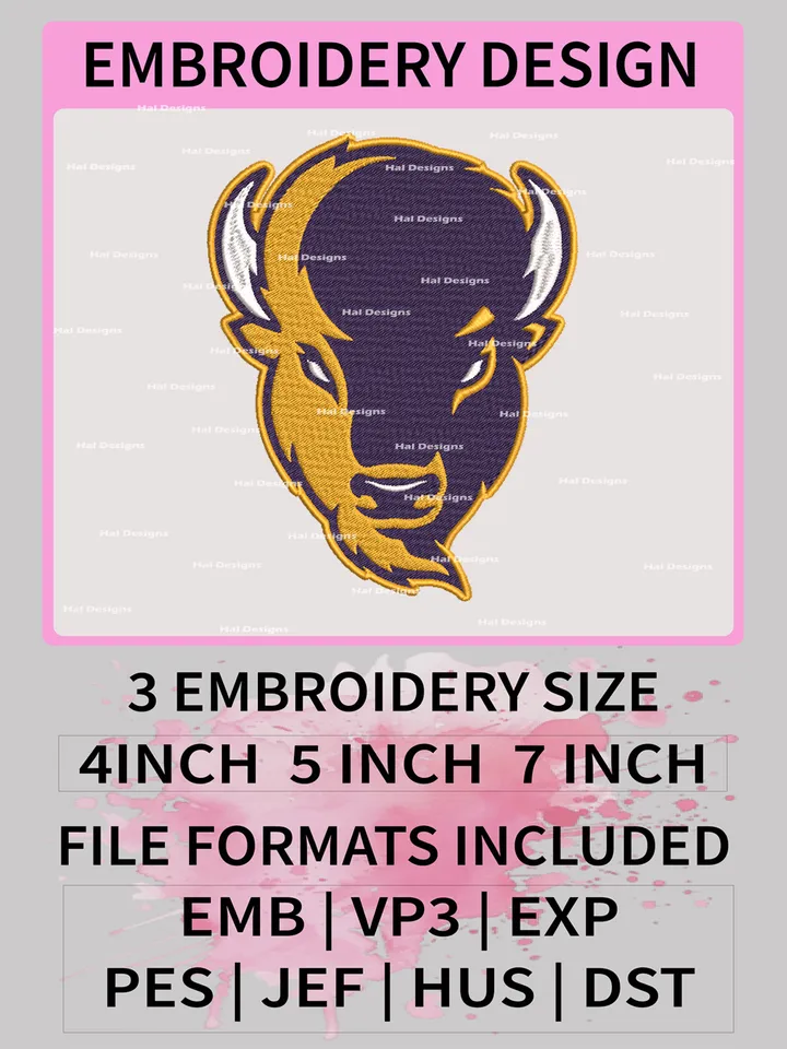 NCAA Lipscomb Bisons Embroidery File, 3 Sizes, 6 Formats, NCAA Machine Embroidery Design, NCAA Logo, NCAA Teams