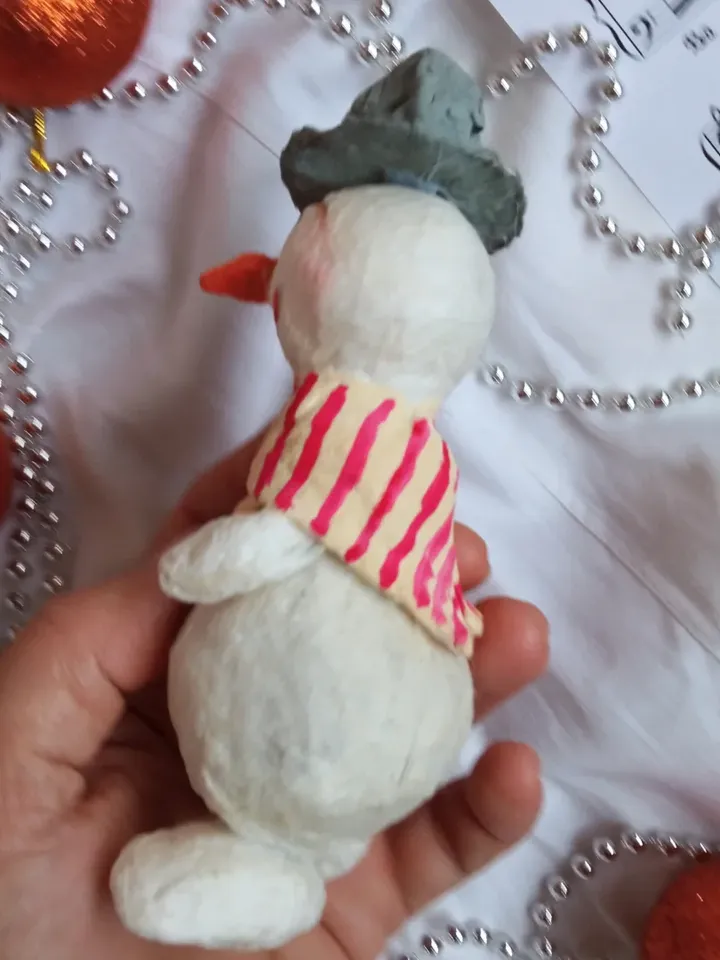 Handmade Snowman Friends Christmas Ornament - Xmas decorations. Christmas tree toy