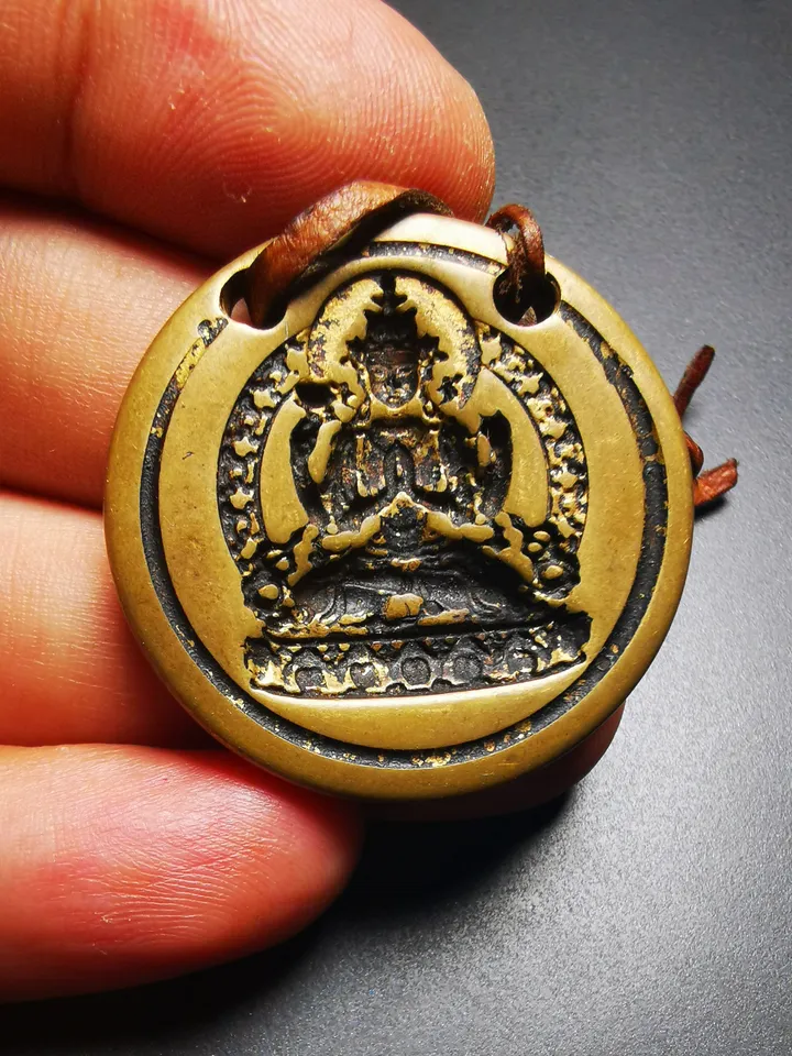 Gandhanra Old Tibetan Buddha Statue Tsa Tsa Mold Amulet,Chenrezig,Copper Mould For Making Clay Buddha Statue, DIY Tsha Tsha Statue,Pendant