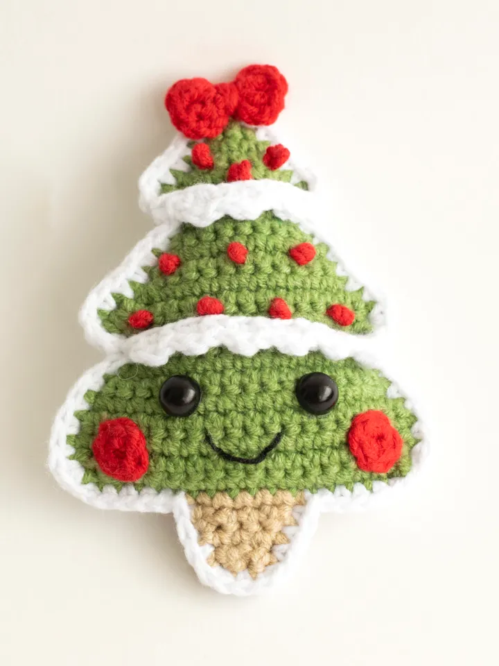 Crocheted Christmas tree car accessory for women, rear view mirror charm, car pendant, cute winter car hanging