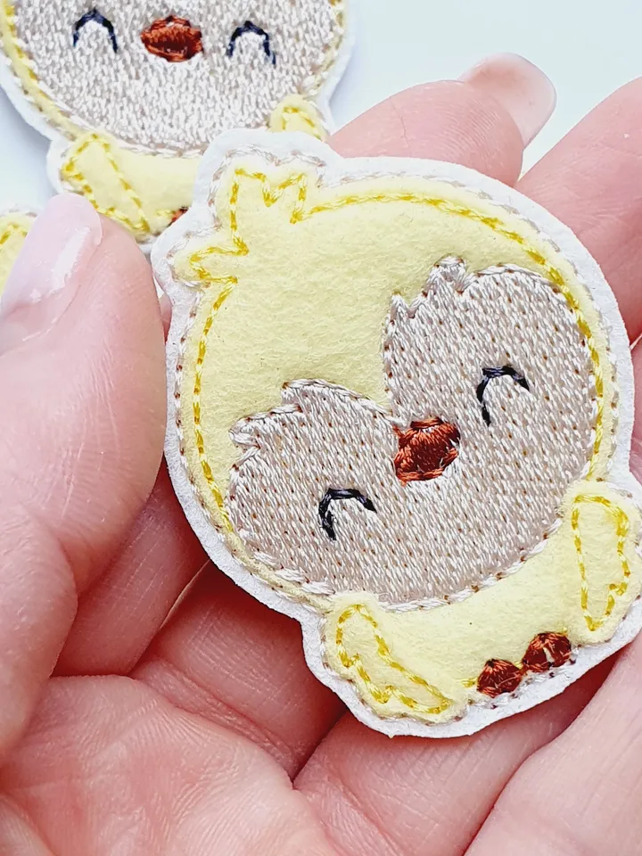 ITH Yellow Chick Feltie Embroidery Design Applique, Easter Mini Bird Pattern for Crafts, 4x4 Hoop DIY File
