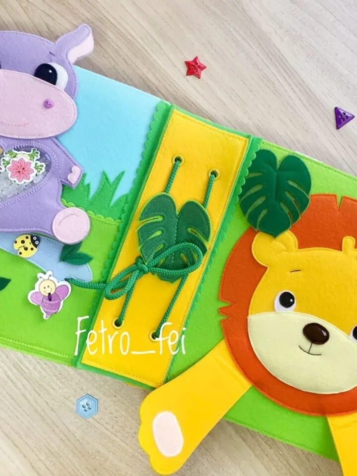 Animals Quiet book Pattern PDF, Felt book pattern, Soft montessori book template, Quiet book sewing ideas for baby 1, 2, 3 year old