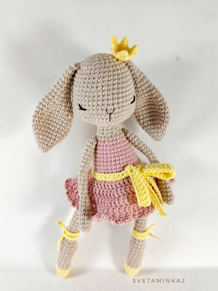 Crochet Bunny Pattern. Amigurumi Rabbit. Crochet Ballerina Doll Bunny. Digital Download. PDF.