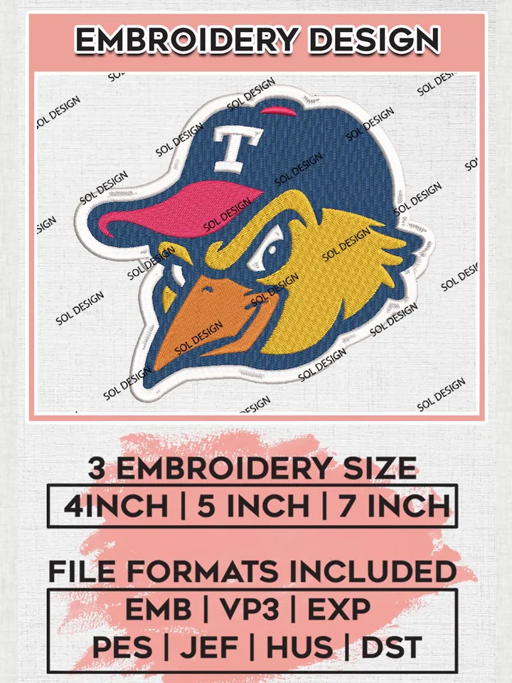 MiLB Toledo Mud Hens Embroidery Design Files, MiLB Toledo Mud Hens Logo, Minor League Baseball Logo Embroidery Designs, MiLB embroidery designs, Machine embroidery designs, Digital Download