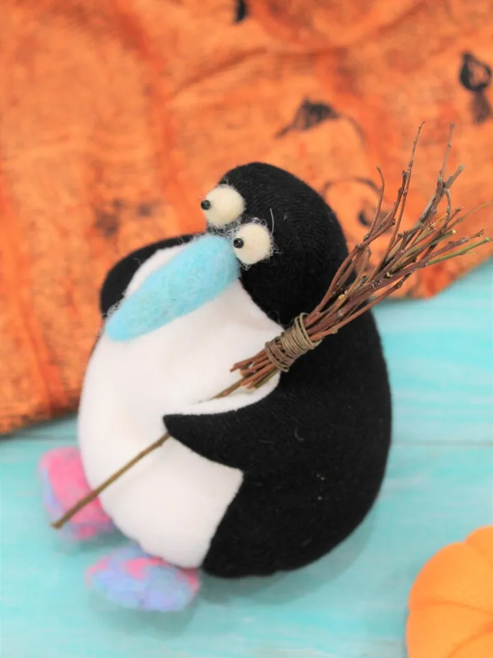 Small soft penguin toy- Halloween gift, funny Halloween decor