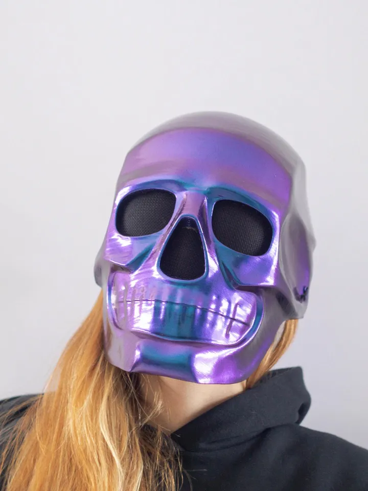 Human Skull Mask, Chameleon Skull Mask, Cosplay Mask, Horror Mask, Moriarty Mask for Halloween Photoshoot or Cosplay, chameleon color
