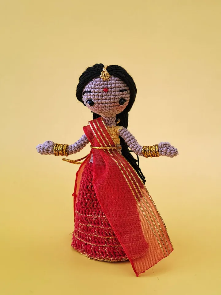 Crochet indian baby doll. indian handmade gift. amigurumi indian doll.
