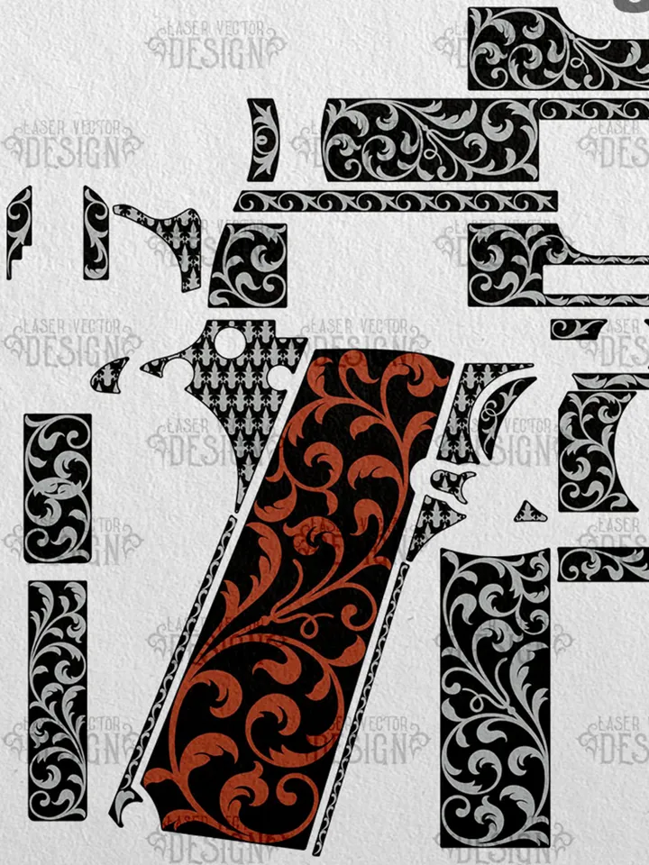 VECTOR DESIGN Colt 1911 government Scrollwork 3