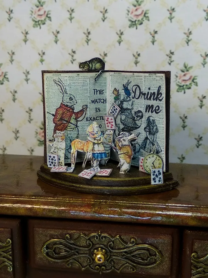 Open book. Dollhouse miniature.