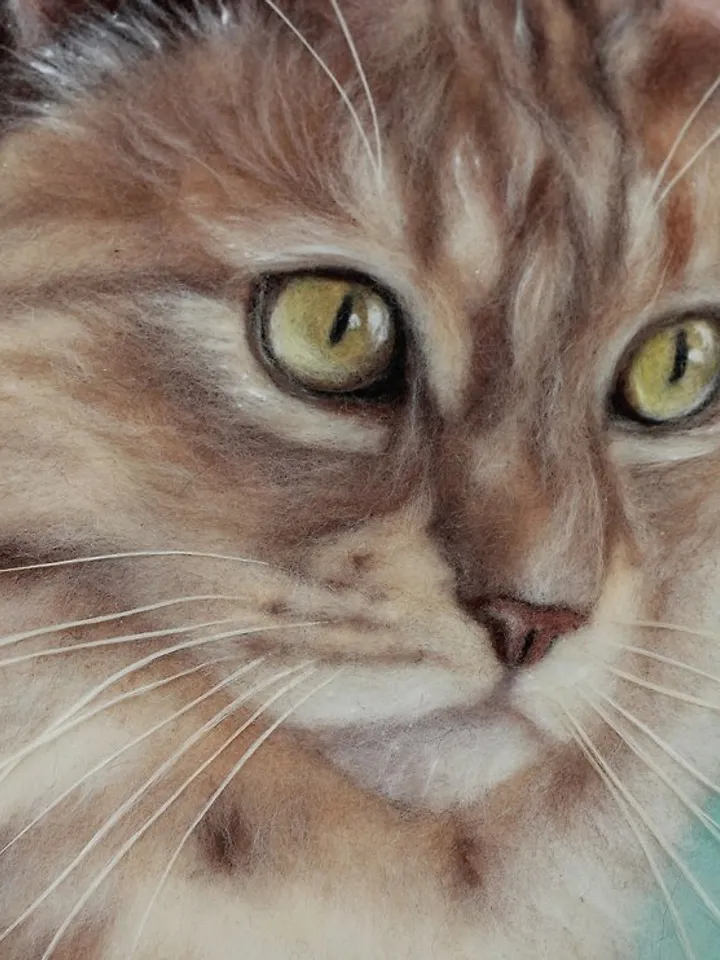Realistic Felted cat portrait from photo,Christmas Gift Wrapping,Customized gift