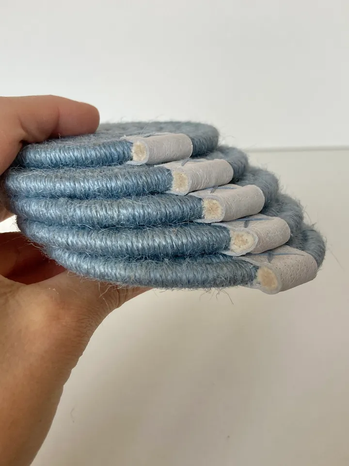 Light blue coaster Rope coaster Set of 5 jute coasters
