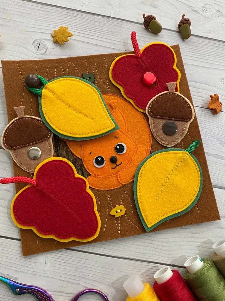Autumn Book, Quiet Felt Book, Montessori toy, Busy book for kids, Educational toy, Gift for baby