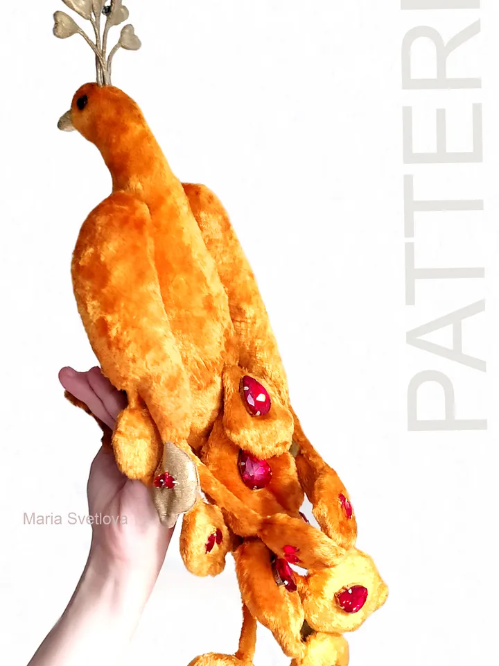 PDF Sewing Pattern 20" Firebird Gold Egg DIY Russian Fairy Bird Folk Tales/ Phoenix Bird Toy sewing pattern instructions