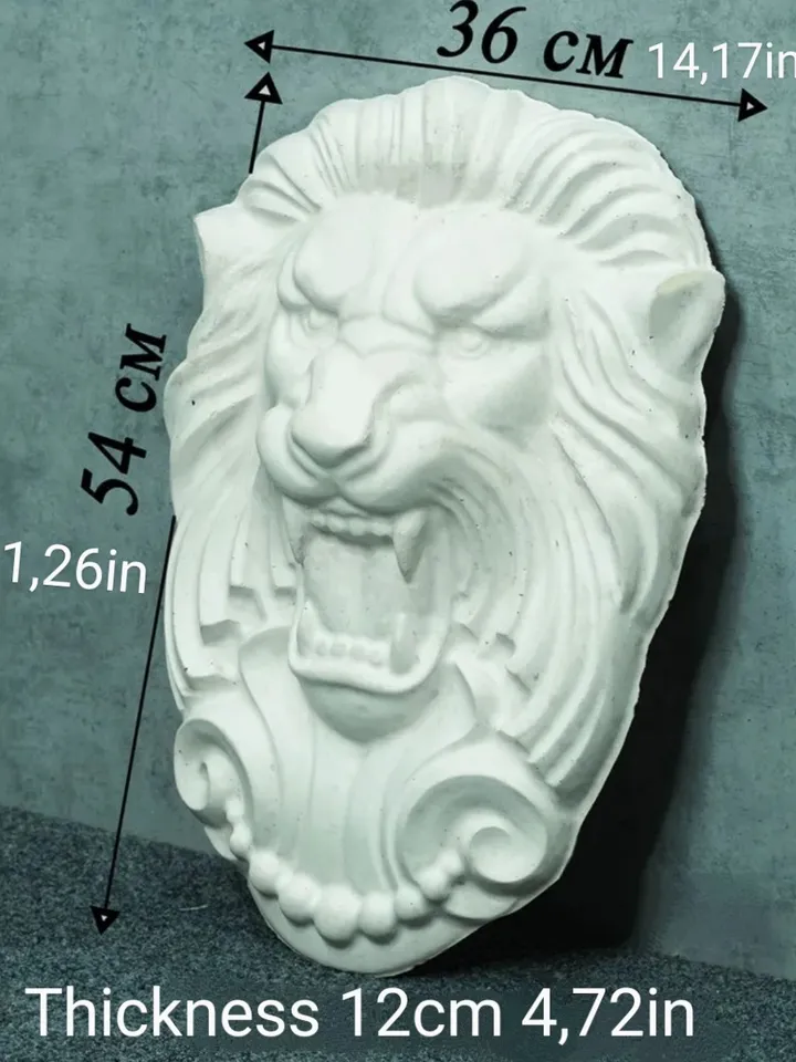 Plastic Mold for concrete and gypsum "Lion" DIY large Mold size